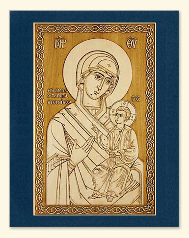Mother of God of the Portal (Portaitissa) Icon Wood Veneer Card