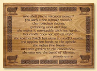 Who Shall Find a Virtuous Woman Laser-engraved Plaque with Celtic Border Design