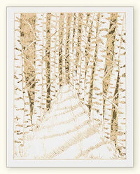 G503 Birch Forest Path Laser Engraved Card