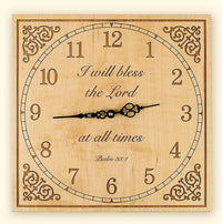 Square Maple Clock with Choice of Inscriptions