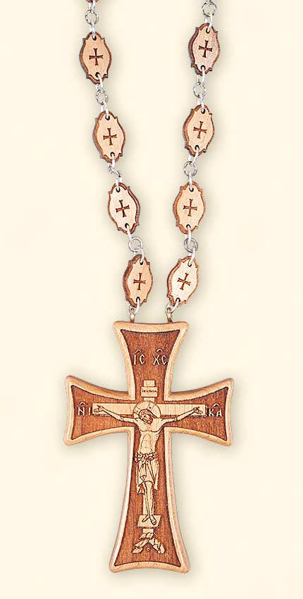 L258 Justinan Style Cherry Priest's Pectoral Cross, Front