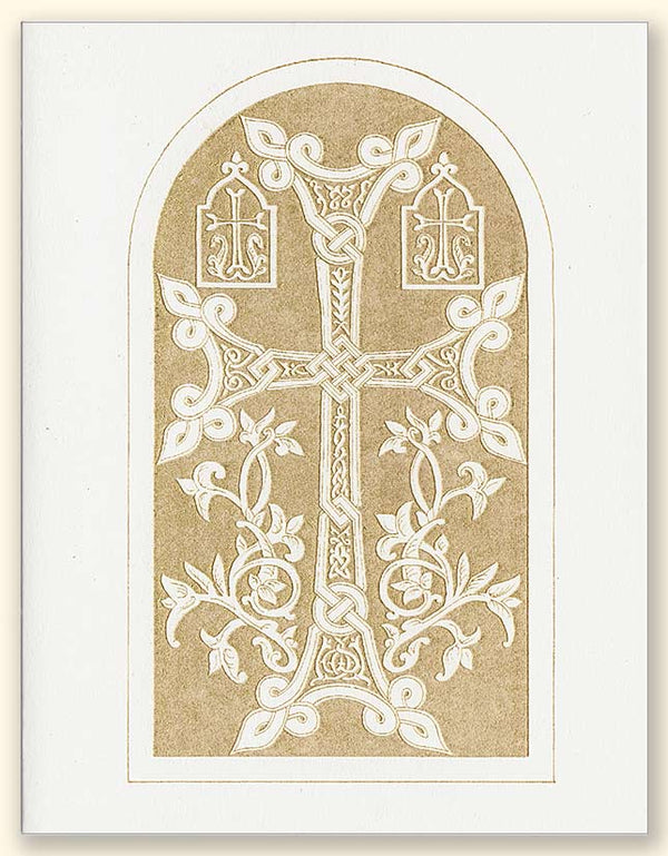 G352 Armenian Cross Laser Engraved Card Two, White paper
