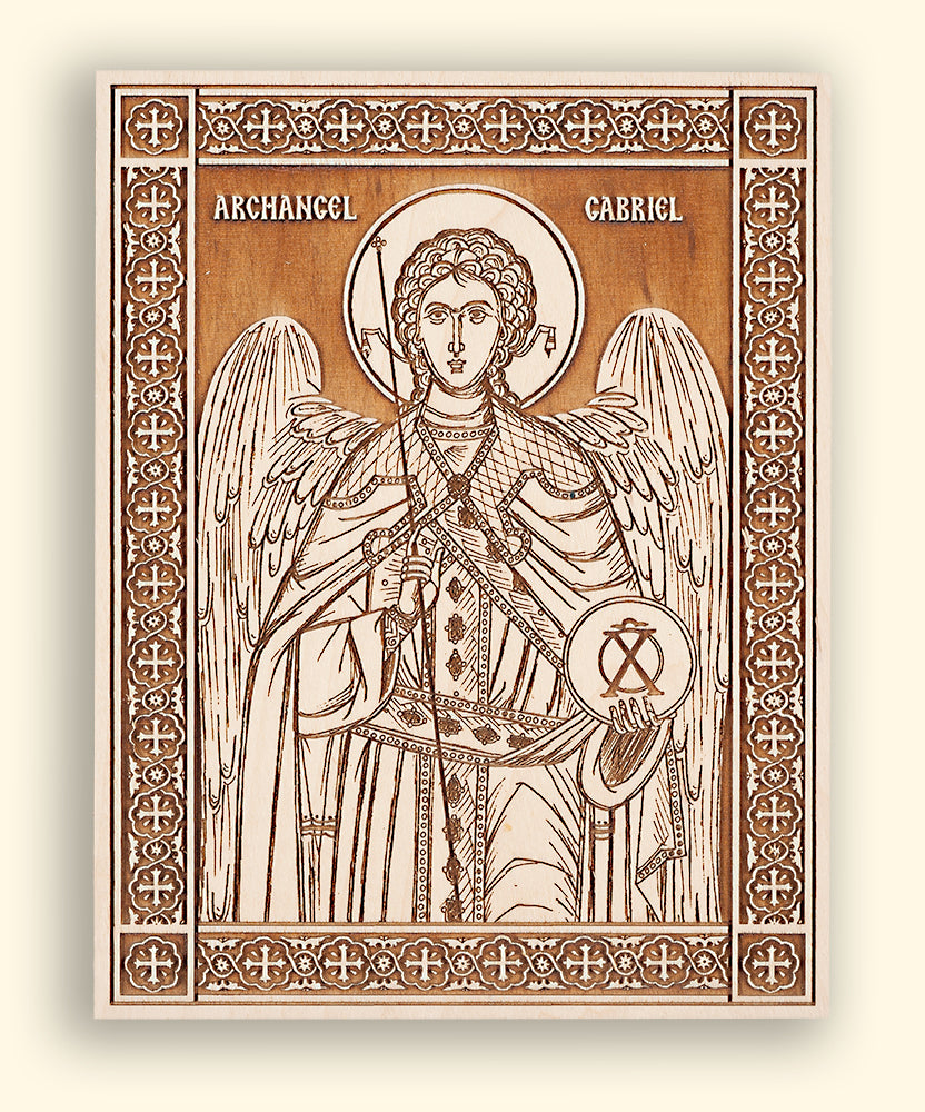 Archangel Gabriel Laser-engraved Icon
