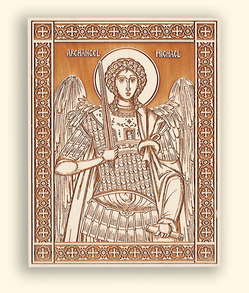 Archangel Michael Laser-engraved Icon