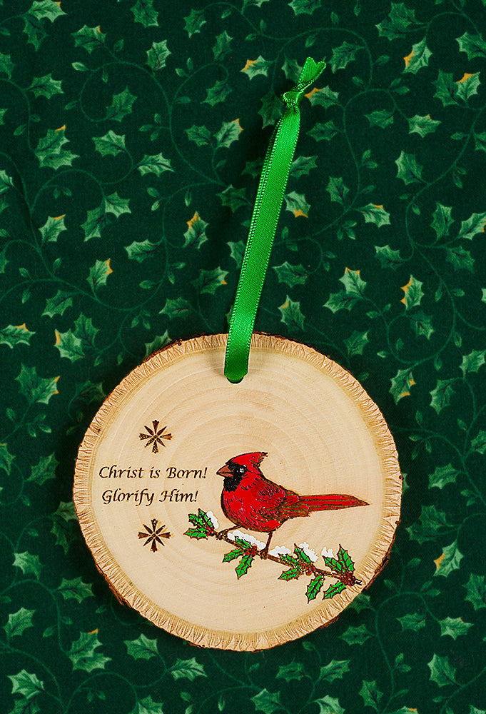 Rustic Ornament with Cardinal