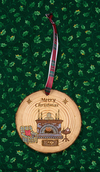 Rustic Nativity Ornament with Hearth Scene