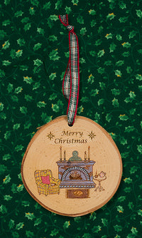 Rustic Nativity Ornament with Hearth Scene