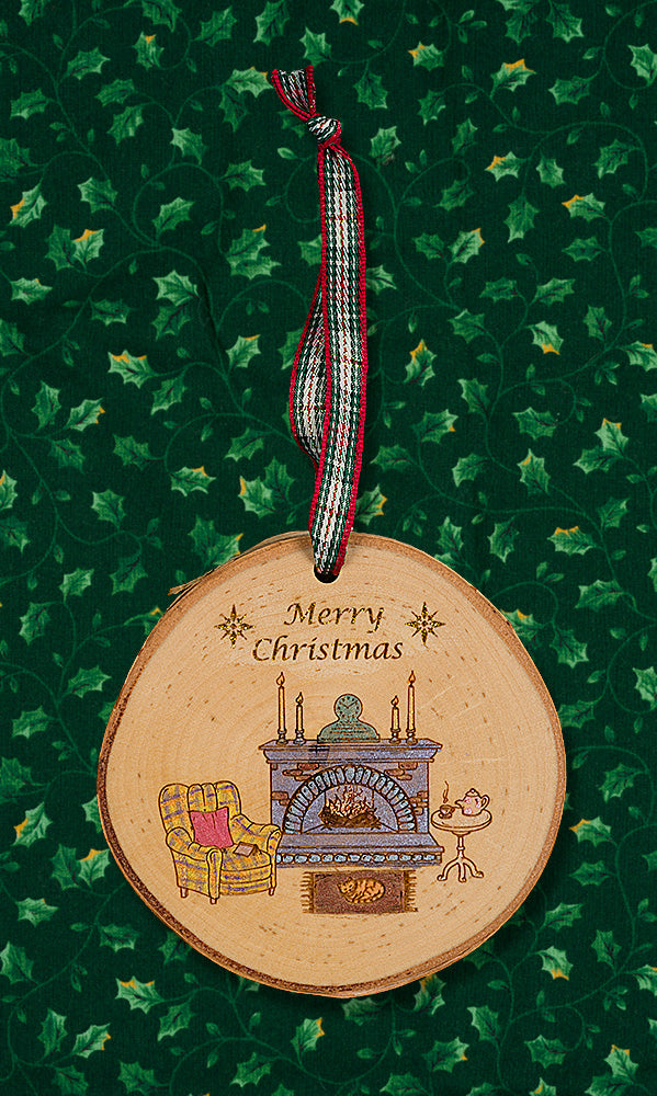 Rustic Nativity Ornament with Hearth Scene