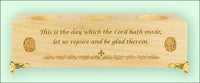 Pascha Wooden Laser Engraved Triple Tealight Holder