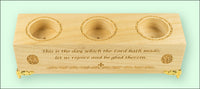 Pascha Wooden Laser Engraved Triple Tealight Holder