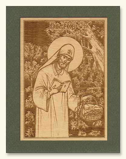 St. Feofil of the Kiev Caves Wood Veneer Card