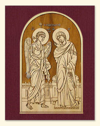 Annunciation Icon Wood Veneer Card