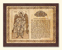 Guardian Angel with Boy and Prayer Wood Veneer Card