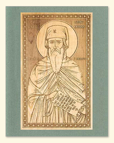 St. George of Neapolis Wood Veneer Card