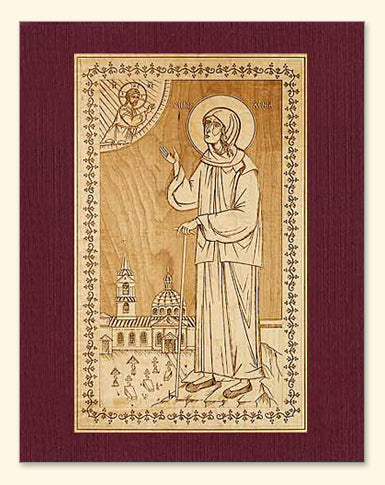 St. Xenia of St. Petersburg Wood Veneer Card