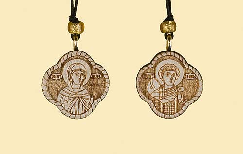St. George and St. Nina Laser-engraved Pendant