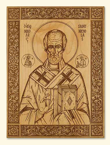 点灯式　NICHOLAS St. Nicholas Laser-engraved Icon – Holy Nativity Convent
