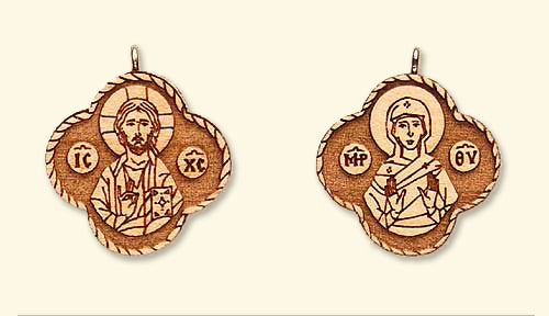 Saviour and Mother of God Reversible Pendant