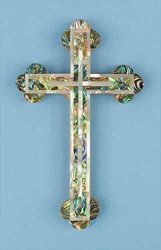 Abalone Cross with Mother of Pearl Onlay