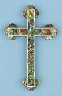 Abalone Cross with Mother of Pearl Edge