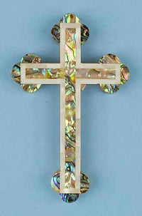 Abalone Cross with Mother of Pearl Edge