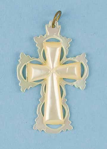 Mother of Pearl Cross Keychain (Jerusalem) – Bethlehem Handicrafts