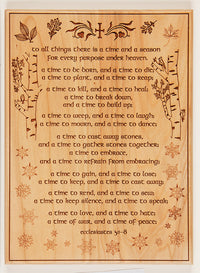 Laser Plaque: To All Things There is a Time and a Season