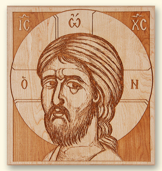 Detail of Christ Laser-engraved Icon