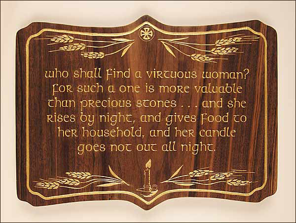 Who Shall Find a Virtuous Woman, Large Size Laser-engraved Plaque