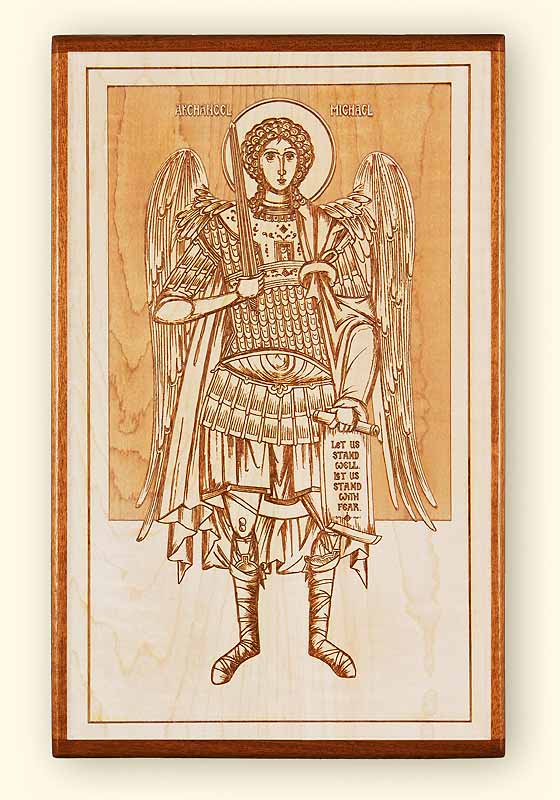 Archangel Michael Laser Engraved Icon
