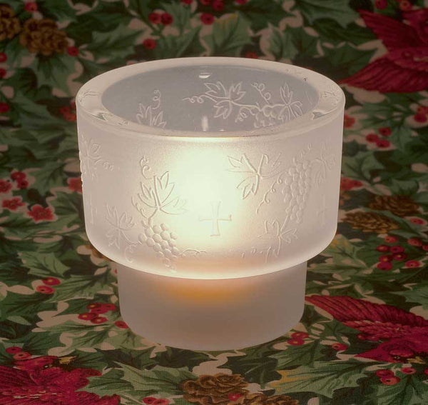 L302 Small Cross and Grapevine Tealight Holder