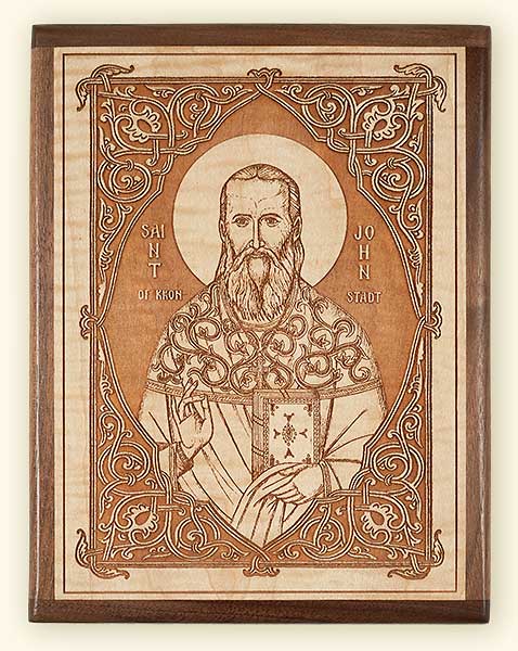 L239 St. John of Kronstadt Laser Engraved Icon