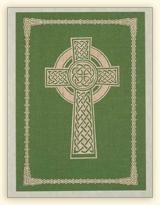 G350 Celtic Cross Laser Engraved Paper Card, Green