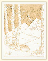 G505 Deer Laser Engraved Card, White paper