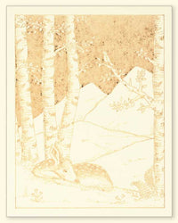 G505 Deer Laser Engraved Card, Cream paper