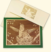 G522 Hummingbirds Wood Veneer Card