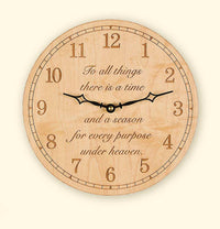 Round Maple Clock To All things there is a Season
