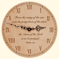 Round Maple Clock From the Rising of the Sun