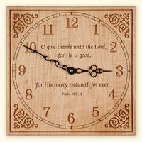 Square Maple Clock with Choice of Inscriptions