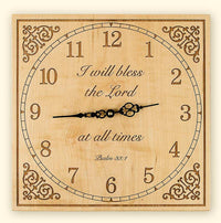 Square Maple Clock with Choice of Inscriptions