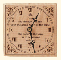 Celtic Design Maple Clock with Choice of Inscriptions