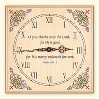 L249 Maple Clock with Cross and Leaf Design