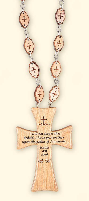 Justinian Style Laser-engraved Cherry Priest's Pectoral Cross with