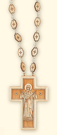 L261 Double sided pectoral cross with wooden chain, back
