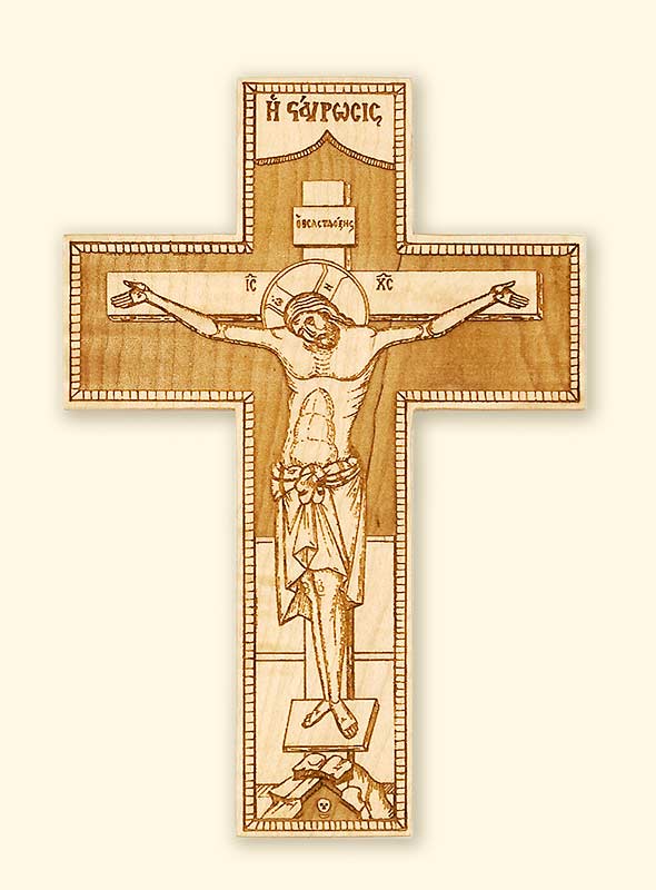 L154 Handheld Reversible Baptismal Cross, Front