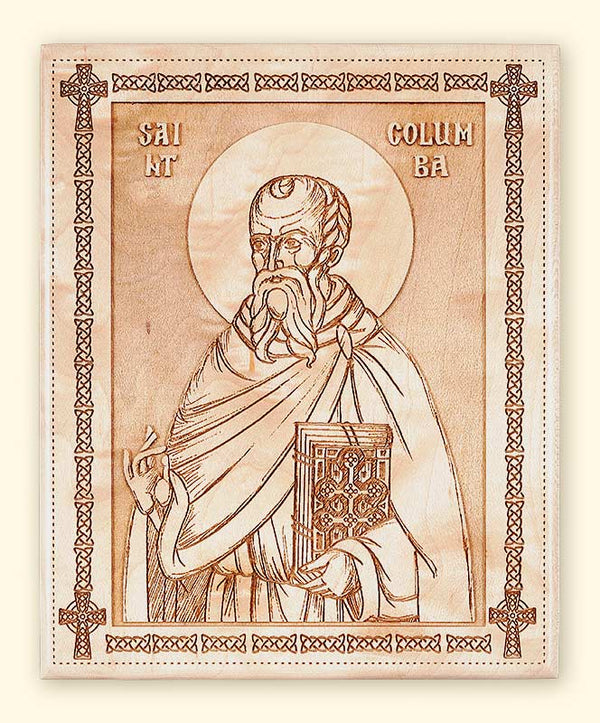 L257 St. Columba of Iona Laser-engraved Icon