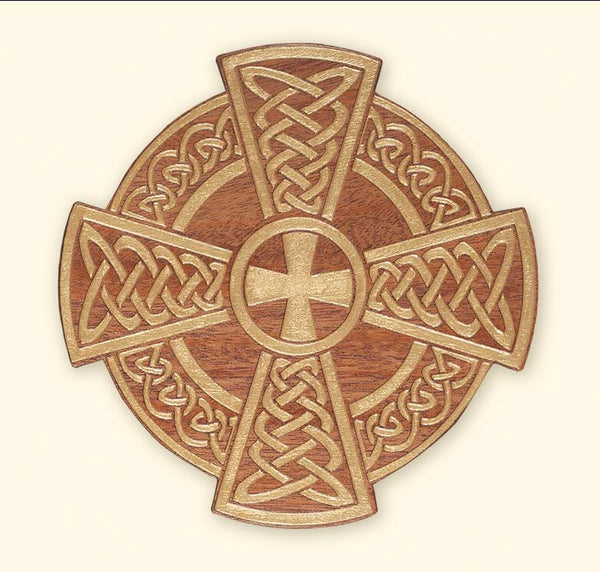 L267 MaL267 Mahogany Laser Engraved Celtic Cross Plaque