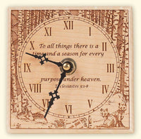 Square Maple Clock with Forest Scene
