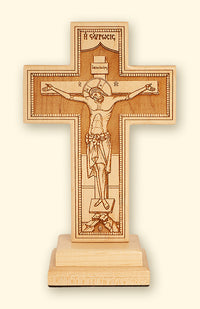 Standing Double-sided Cross with Holy Mother of God on Reverse