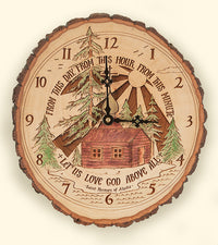 St. Herman Laser-engraved Rustic Clock